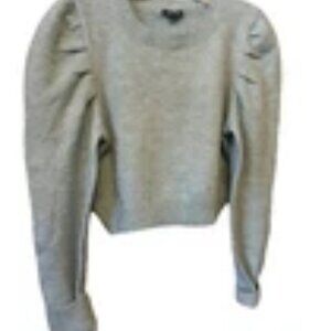 NWT Wild Fable Women's Sweater Sive Large. Blue-green, Puff Shoulder Crop. SOFT!